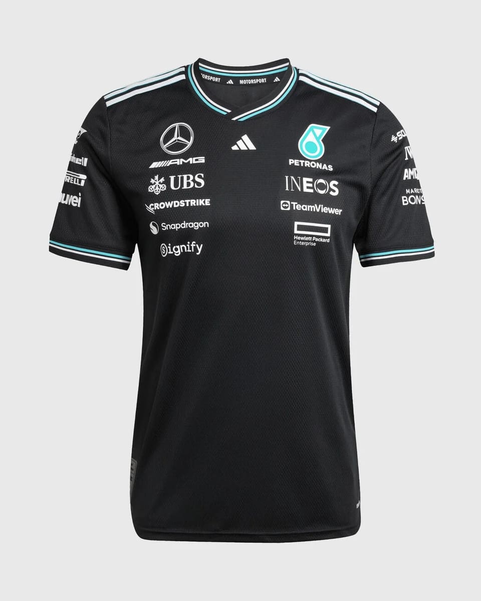 Mercedes T-Shirt 2025 Season Black Replica